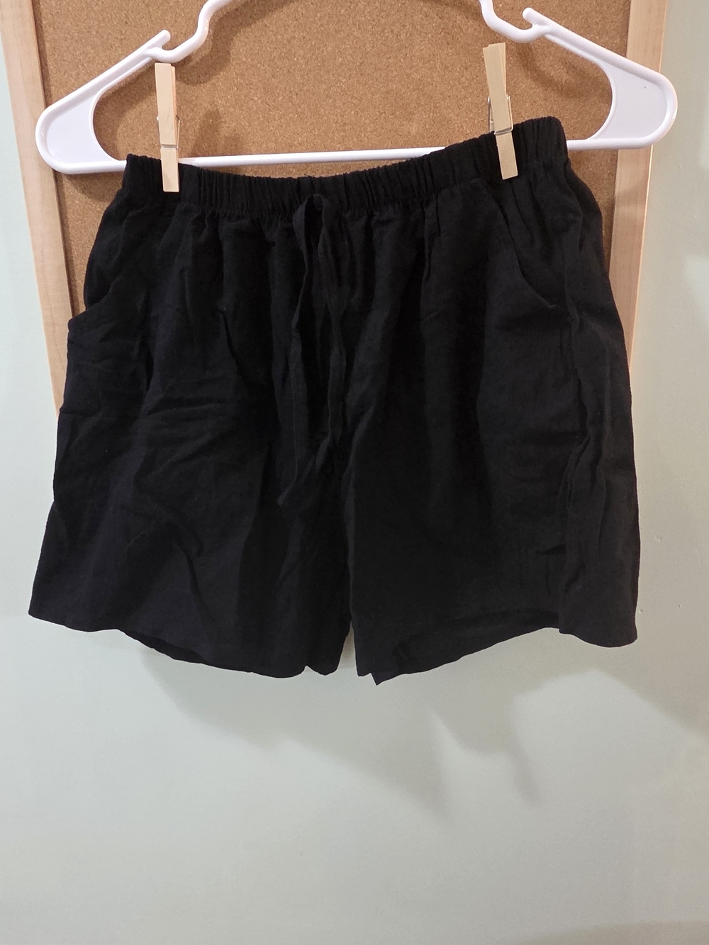 Women's Black Athletic Drawstring Shorts